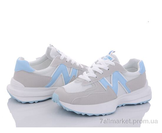 Кросівки жіночі модні Весна/осінь 176-8(176-24) white-blue (8 пар р.36-40) "Violeta" недорого оптом від прямого постачальника, зображення 2