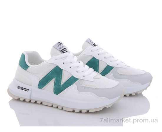 Кросівки жіночі модні Весна/осінь 150-5(150-25) white-green (8 пар р.36-40) "Violeta" недорого оптом від прямого постачальника, зображення 2