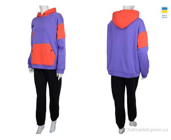 Фотография Спортивный костюм женский Весна/осень Єд b violet (06926) ЗНИЖКА флис (2 шт. р.сетка L-XL) "Obuvok" недорого оптом от прямого поставщика, изображение 3
