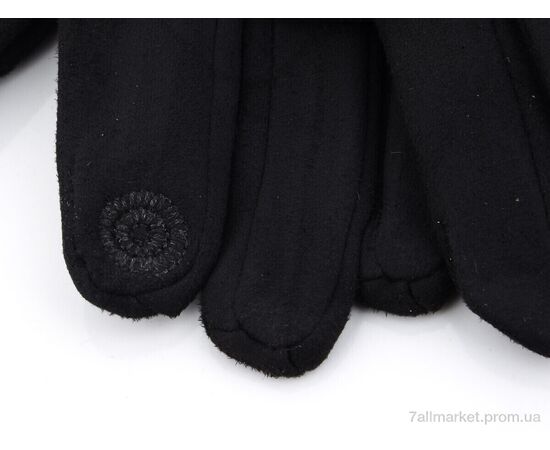 Рукавички жіночі Весна/осінь 04 замш манжет black (10 шт. р.сітка6,5-8,5) "KUINH" недорого оптом від прямого постачальника, зображення 2