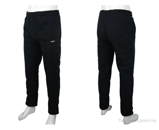 Спортивні штани чоловічі Зима 07153 black, флис (5 шт. р.сітка52-60) "Obuvok" недорого оптом від прямого постачальника, зображення 3