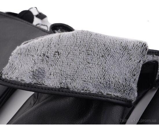 Рукавички жіночі Зима R101Ж кожзам-махра black (10 шт. р.сітка6,5-8,5) "KUINH" недорого оптом від прямого постачальника, зображення 2