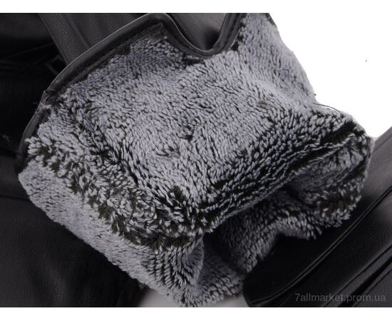 Рукавички жіночі Зима R102Ж кожзам-махра black (10 шт. р.сітка6,5-8,5) "KUINH" недорого оптом від прямого постачальника, зображення 2