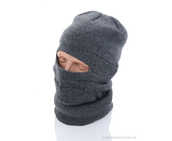 Шапка чоловіча Зима Шапка-балак. сірий (3 шт. р.сіткаOne size) "VIOLA" недорого оптом від прямого постачальника, зображення 2