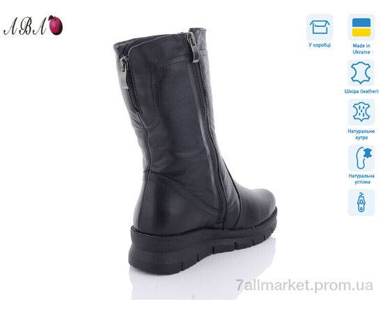 Чоботи жіночі зручні Зима 732 чорний (7 пар р.36-41) "Aba" недорого оптом від прямого постачальника, зображення 2