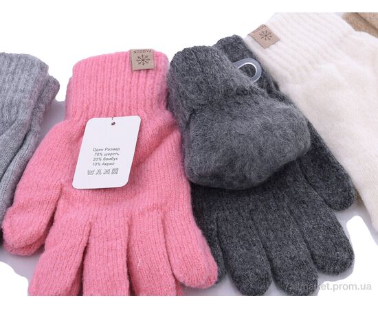 Рукавички жіночі Зима 3842 mix (12 шт. р.сітка6,5-8,5) "KUINH" недорого оптом від прямого постачальника, зображення 2
