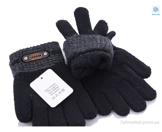 Рукавички для дітей Зима 3815 S вовна black (10 шт. р.сітка4-8) "KUINH" недорого оптом від прямого постачальника, зображення 2