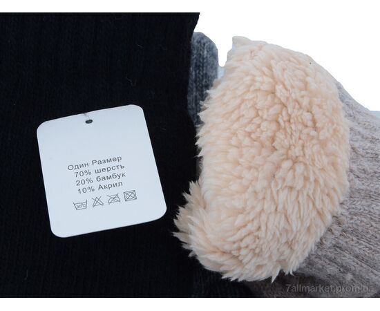 Фотография Варежки для женщин Зима 3820 mix (12 шт. р.сетка 6,5-8,5) "KUINH" недорого оптом от прямого поставщика, изображение 2