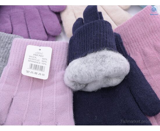 Фотография Перчатки женские Зима 7119 mix (12 шт. р.сетка 6,5-8,5) "KUINH" недорого оптом от прямого поставщика, изображение 2