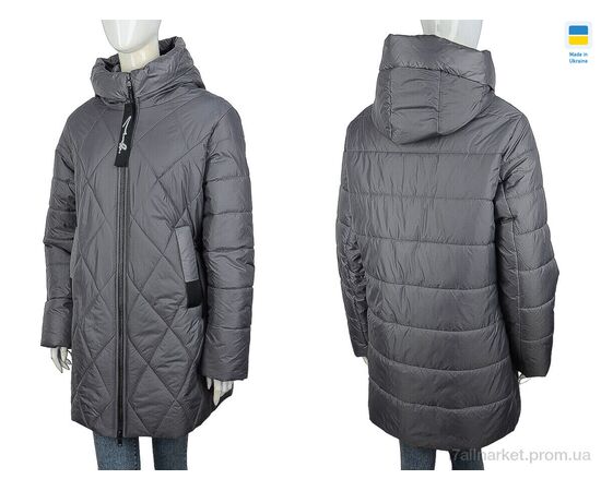 Куртка жіноча Зима K3 т.сірий (6 шт. р.сітка50-60) "Tatiana-DIVO" недорого оптом від прямого постачальника, зображення 3 Куртка жіноча Зима K3 т.сірий (6 шт. р.сітка50-60) "Tatiana-DIVO" недорого оптом від прямого постачальника, зображення 3