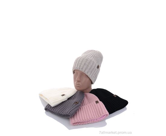 Жіноча шапка Зима Шапка жіноча на флісі 001-2 mix (5 шт. р.сіткаOne size) "VIOLA" недорого оптом від прямого постачальника, зображення 2