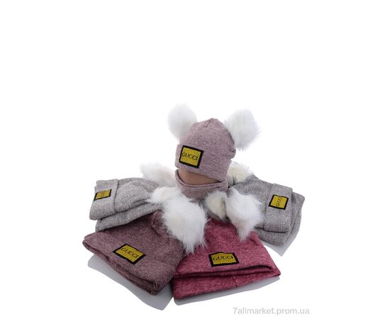 Шапка дитяча Зима KA334 комплект mix (5 шт. р.сітка50-52) "Red Hat" недорого оптом від прямого постачальника, зображення 2