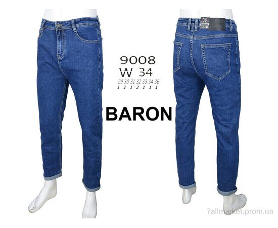 Джинси чоловічі  9008 (8 шт. р.сітка29-36) "Baron" недорого оптом від прямого постачальника, зображення 4