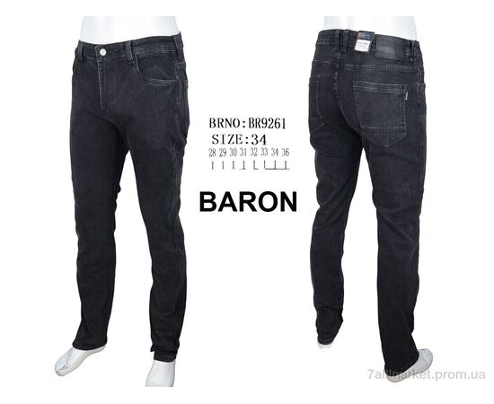 Джинси чоловічі  BR9261 (8 шт. р.сітка28-36) "Baron" недорого оптом від прямого постачальника, зображення 4