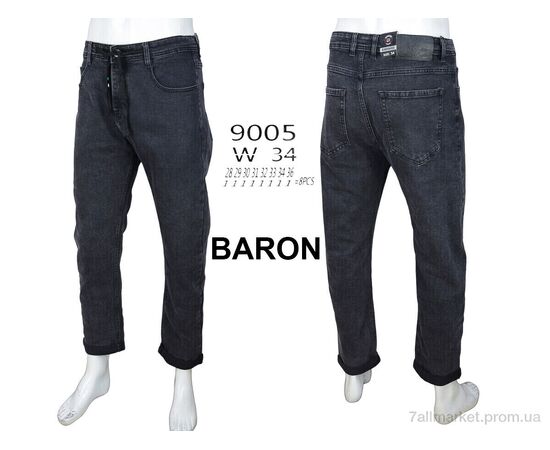 Джинси чоловічі  9005 (8 шт. р.сітка28-36) "Baron" недорого оптом від прямого постачальника, зображення 4