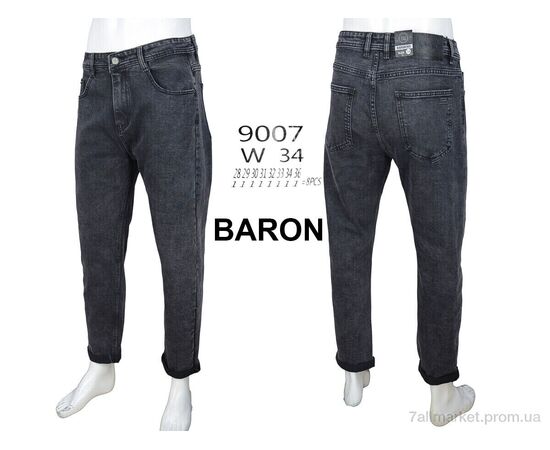 Джинси чоловічі  9007 (8 шт. р.сітка28-36) "Baron" недорого оптом від прямого постачальника, зображення 4