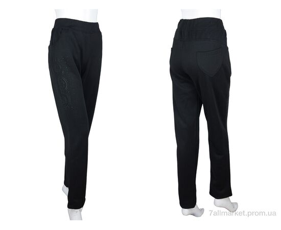 Спортивні штани жіночі Зима A682 black флис (04890) (5 шт. р.сіткаXL-5XL) "Obuvok" недорого оптом від прямого постачальника, зображення 3