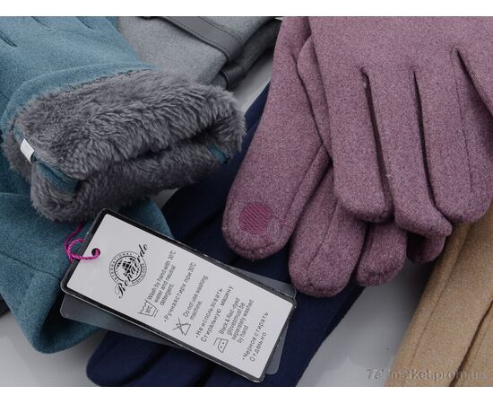 Рукавички жіночі Зима TA1 mix (12 шт. р.сітка6,5-8,5) "KUINH" недорого оптом від прямого постачальника, зображення 2