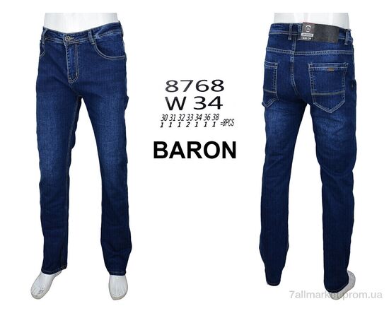 Джинси чоловічі  8768 (8 шт. р.сітка30-38) "Baron" недорого оптом від прямого постачальника, зображення 4