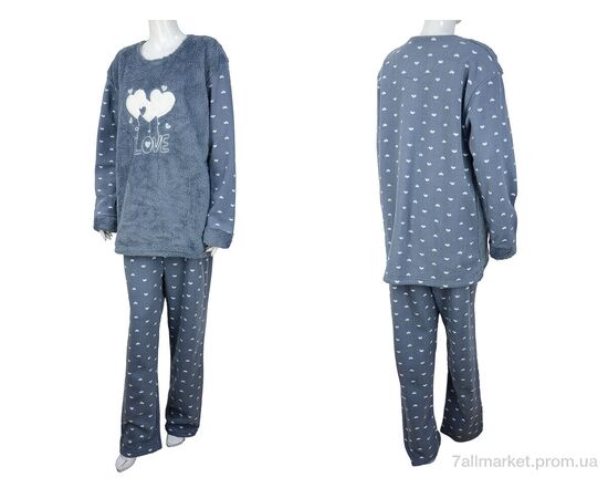 Фотография Пижама женская Весна/осень 3016 grey (4 шт. р.сетка XL-4XL) "Nicoletta" недорого оптом от прямого поставщика, изображение 3