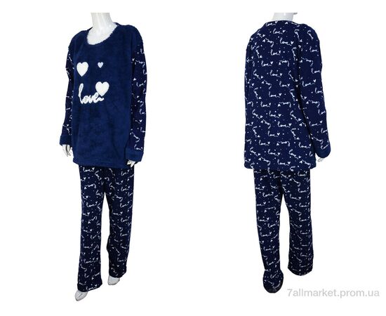 Фотография Пижама женская Весна/осень 3018 navy (4 шт. р.сетка XL-4XL) "Nicoletta" недорого оптом от прямого поставщика, изображение 3