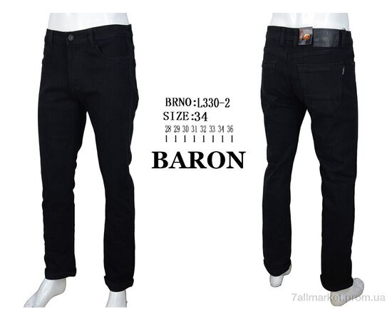 Джинси чоловічі Весна/осінь L330-2 black (8 шт. р.сітка28-36) "Baron" недорого оптом від прямого постачальника, зображення 4