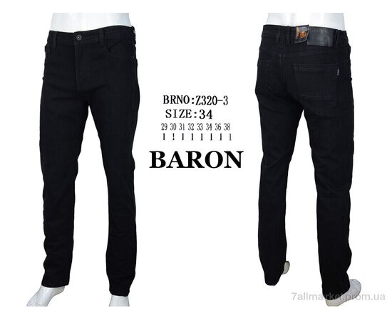 Фотография Джинсы мужские Весна/осень Z320-3 black (8 шт. р.сетка 29-38) "Baron" недорого оптом от прямого поставщика, изображение 4