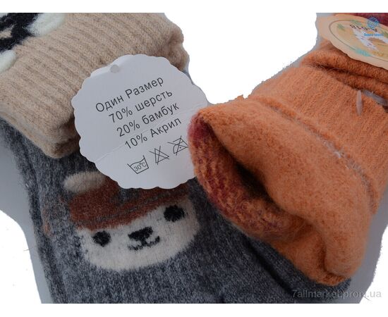 Фотография Перчатки для детей Зима A618M mix (12 шт. р.сетка One size) "KUINH" недорого оптом от прямого поставщика, изображение 2