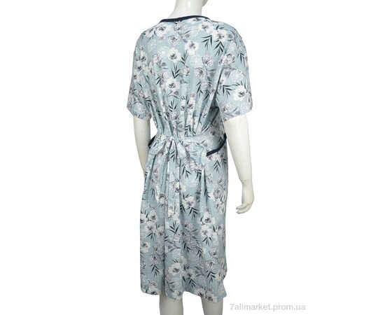 Халат жіночий Літо Халат Х/Б 002-6 grey (5 шт. р.сітка50-58) "Banko" недорого оптом від прямого постачальника, зображення 2 Халат жіночий Літо Халат Х/Б 002-6 grey (5 шт. р.сітка50-58) "Banko" недорого оптом від прямого постачальника, зображення 2