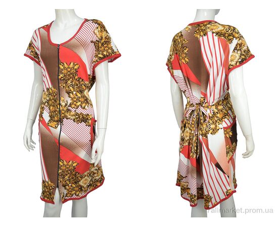 Халат жіночий Літо Халат Х/Б 002-8 brown (5 шт. р.сітка50-58) "Banko" недорого оптом від прямого постачальника, зображення 3 Халат жіночий Літо Халат Х/Б 002-8 brown (5 шт. р.сітка50-58) "Banko" недорого оптом від прямого постачальника, зображення 3