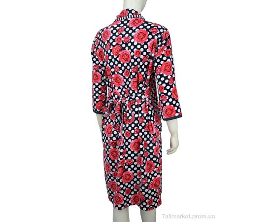 Халат жіночий Весна/осінь Халат норма велюр 005-3 navy (3 шт. р.сітка50-54) "Banko" недорого оптом від прямого постачальника, зображення 2 Халат жіночий Весна/осінь Халат норма велюр 005-3 navy (3 шт. р.сітка50-54) "Banko" недорого оптом від прямого постачальника, зображення 2