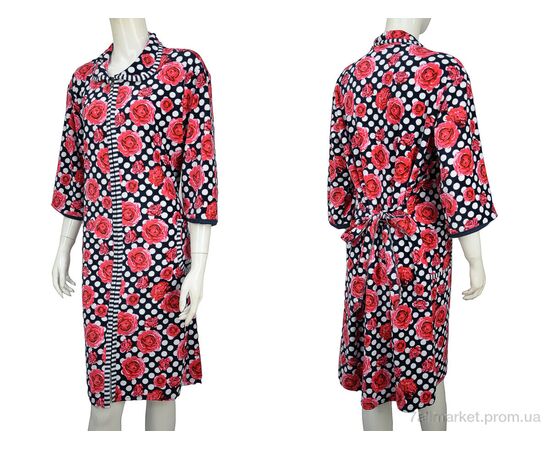 Халат жіночий Весна/осінь Халат батал велюр 003-3 navy (3 шт. р.сітка56-60) "Banko" недорого оптом від прямого постачальника, зображення 3 Халат жіночий Весна/осінь Халат батал велюр 003-3 navy (3 шт. р.сітка56-60) "Banko" недорого оптом від прямого постачальника, зображення 3