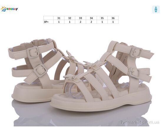 Фотография Босоножки детские летние Лето BL3345-3C (8 пар р.31-36) "Bessky-Kellaifeng" недорого оптом от прямого поставщика, изображение 2