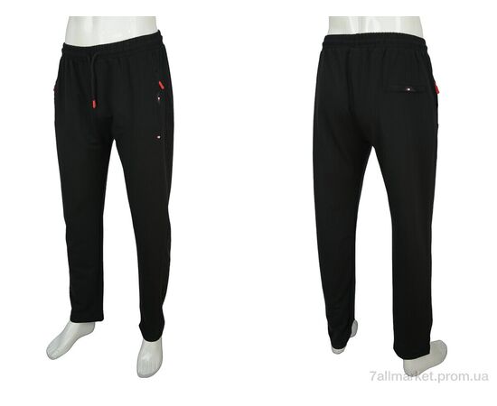 Спортивні штани чоловічі Весна/осінь A004-2 black (5 шт. р.сіткаM-3XL) "Novac" недорого оптом від прямого постачальника, зображення 3