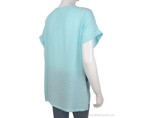 Жіноча блузка Літо 703 (08500) l.blue (4 шт. р.сіткаXL-4XL) "Obuvok" недорого оптом від прямого постачальника, зображення 2