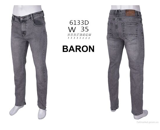 Джинси чоловічі Весна/осінь 6133D (8 шт. р.сітка34-44) "Baron" недорого оптом від прямого постачальника, зображення 4
