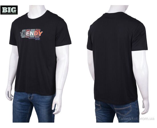 Футболка чоловіча Літо 8082 black (6 шт. р.сіткаM-3XL) "BIG" недорого оптом від прямого постачальника, зображення 3