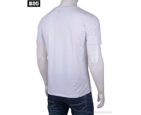 Футболка чоловіча Літо 6016 white (5 шт. р.сіткаM-3XL) "BIG" недорого оптом від прямого постачальника, зображення 2