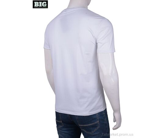 Футболка чоловіча Літо 6115 white (6 шт. р.сіткаM-3XL) "BIG" недорого оптом від прямого постачальника, зображення 2