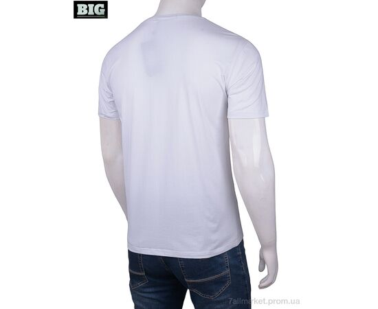 Футболка чоловіча Літо 6107 white (6 шт. р.сіткаM-3XL) "BIG" недорого оптом від прямого постачальника, зображення 2