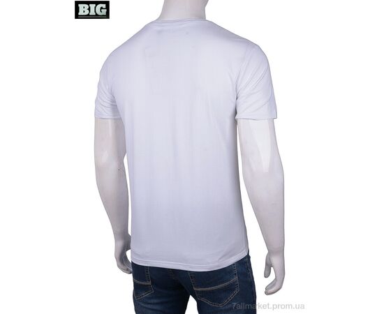 Футболка чоловіча Літо 6002 white (5 шт. р.сіткаM-3XL) "BIG" недорого оптом від прямого постачальника, зображення 2
