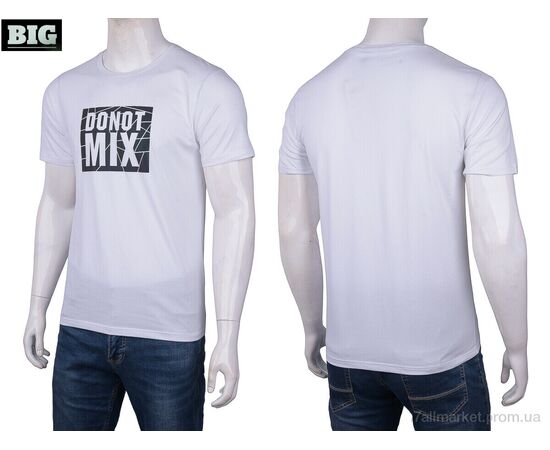 Футболка чоловіча Літо 6002 white (5 шт. р.сіткаM-3XL) "BIG" недорого оптом від прямого постачальника, зображення 3