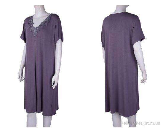 Нічна сорочка Весна/осінь 13381B violet (3 шт. р.сітка2XL-4XL) "Textile" недорого оптом від прямого постачальника, зображення 3