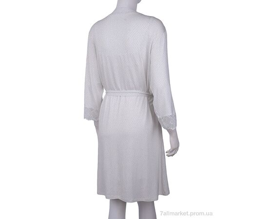 Халат жіночий Весна/осінь 16145 white (3 шт. р.сіткаS-L) "Textile" недорого оптом від прямого постачальника, зображення 2