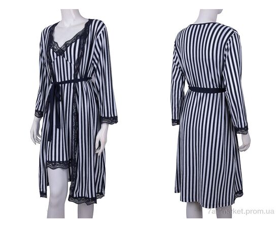 Халат жіночий Весна/осінь 16091 navy (4 шт. р.сіткаS-XL) "Textile" недорого оптом від прямого постачальника, зображення 4