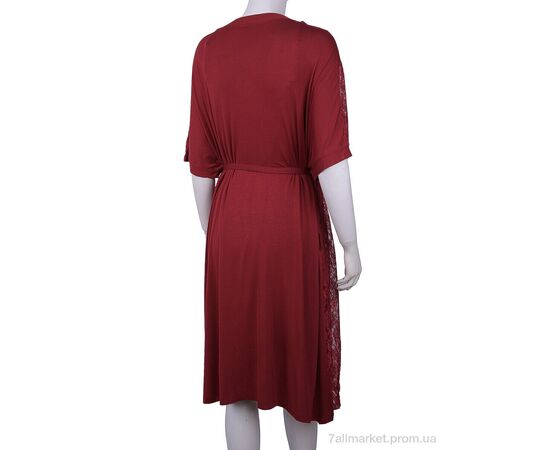 Халат жіночий Весна/осінь 16112B red (3 шт. р.сітка2XL-4XL) "Textile" недорого оптом від прямого постачальника, зображення 2