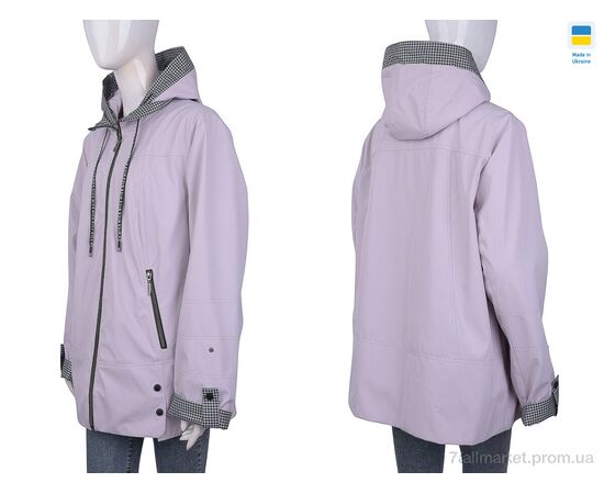 Фотография Куртка женская Весна/осень 001-3 св.рожевий (7 шт. р.сетка 54-66) "Tatiana-DIVO" недорого оптом от прямого поставщика, изображение 3