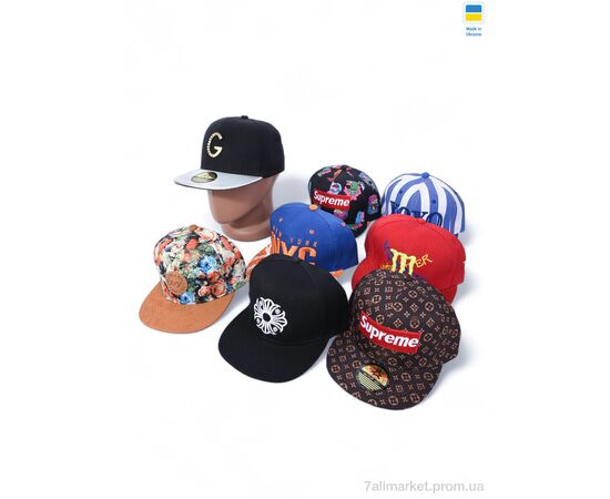 Кепка унисекс Лето Бейсболка 001-2 mix (5 шт. р.сетка One size) "VIOLA" недорого оптом от прямого поставщика, изображение 2 Фотография Кепка унисекс Лето Бейсболка 001-2 mix (5 шт. р.сетка One size) "VIOLA" недорого оптом от прямого поставщика, изображение 2