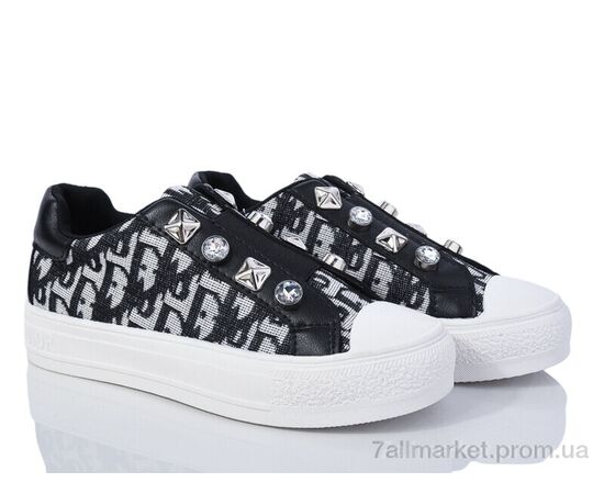 Фотография Кеды женские стильные Весна/осень HD11(197-175) black (8 пар р.36-41) "Violeta" недорого оптом от прямого поставщика, изображение 2