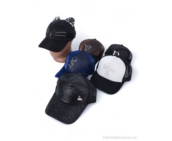 Кепка женская Лето Бейсболка N001-4 mix (5 шт. р.сетка One size) "VIOLA" недорого оптом от прямого поставщика, изображение 2 Фотография Кепка женская Лето Бейсболка N001-4 mix (5 шт. р.сетка One size) "VIOLA" недорого оптом от прямого поставщика, изображение 2